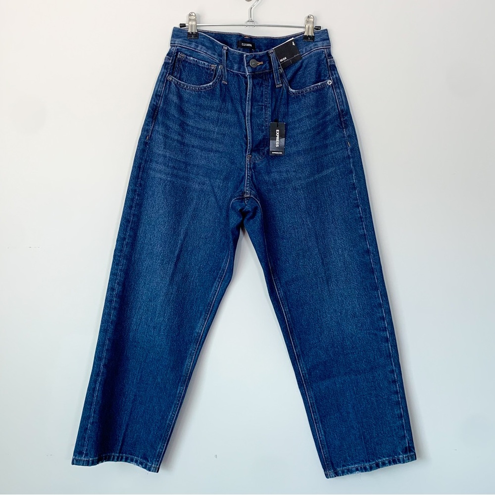 Express Medium Wash Straight Leg Dad Jean Denim - Picture 2 of 10